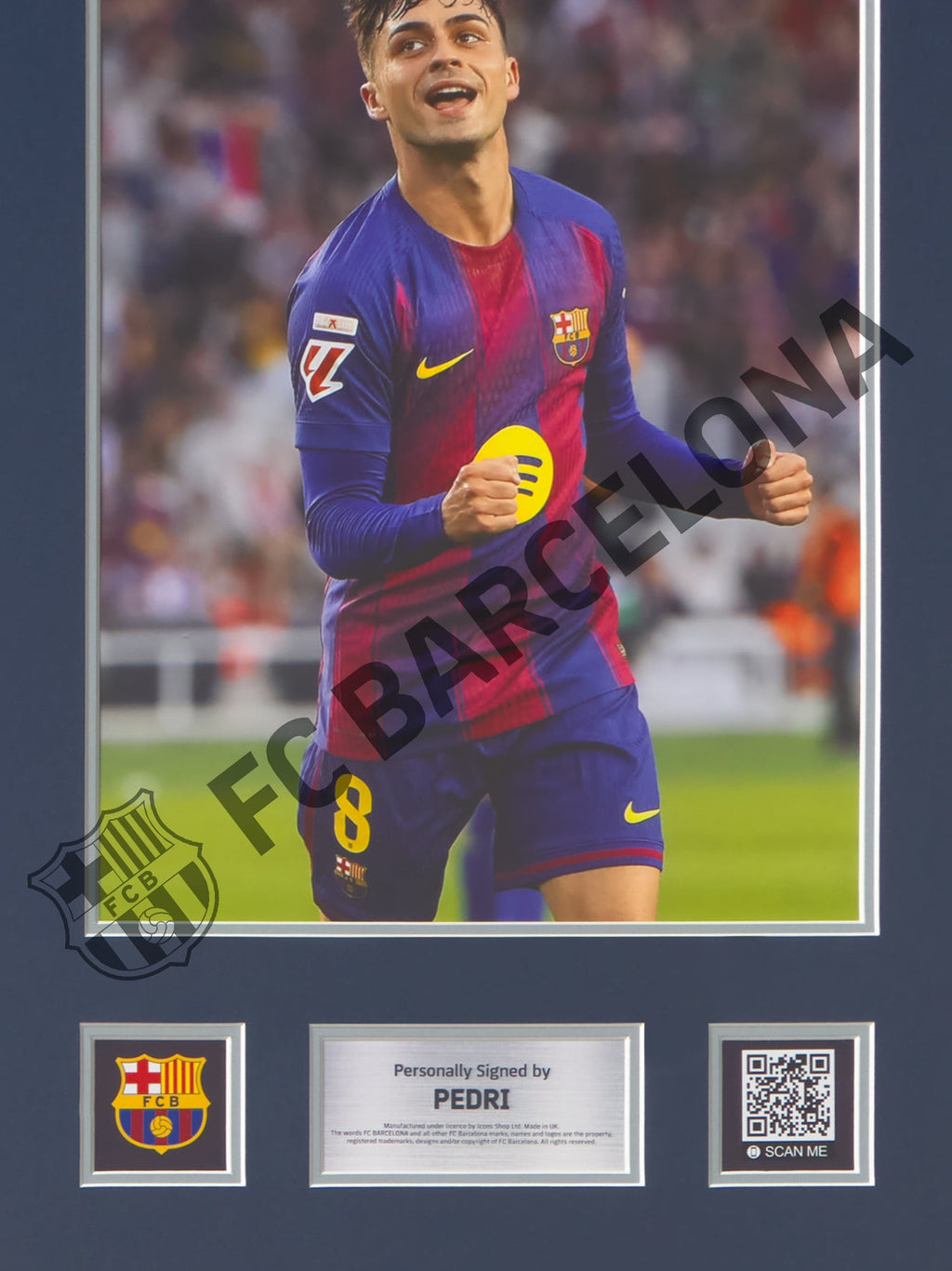 Pedri - Camiseta enmarcada de local del FC Barcelona 25-26