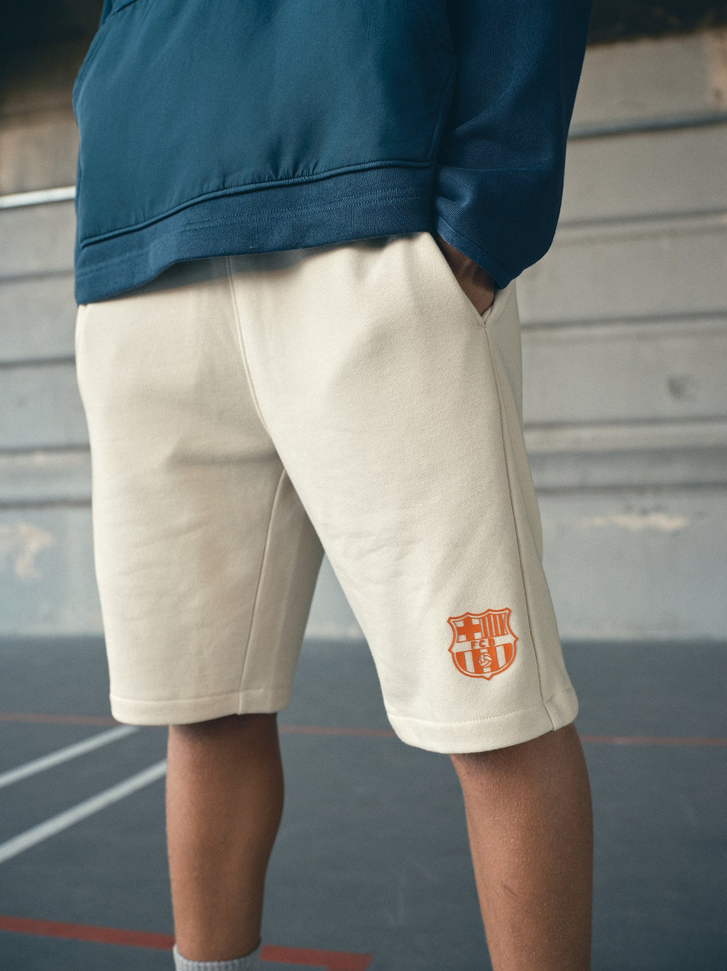 Short White Barça Essentials - Junior