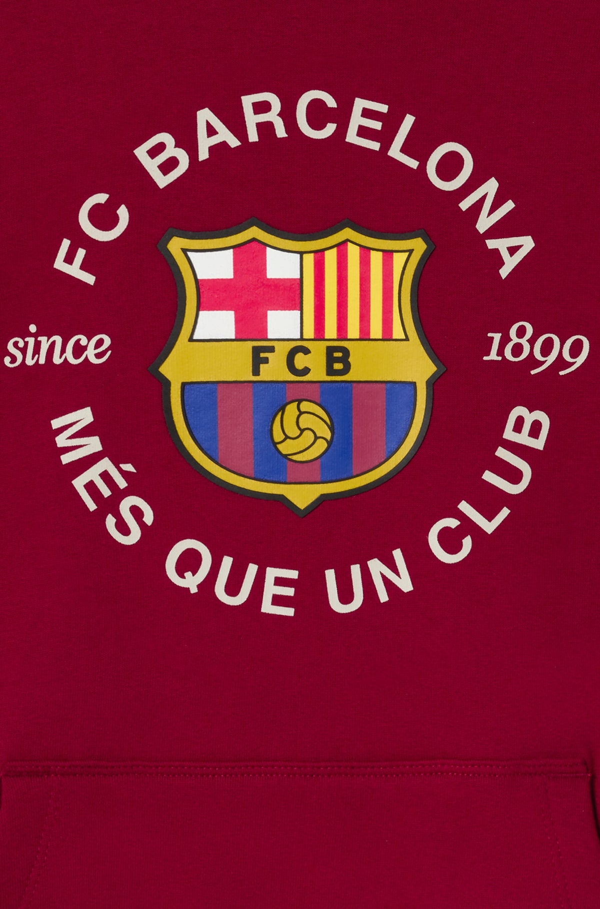 Red Hoodie with Barça Crest - Junior