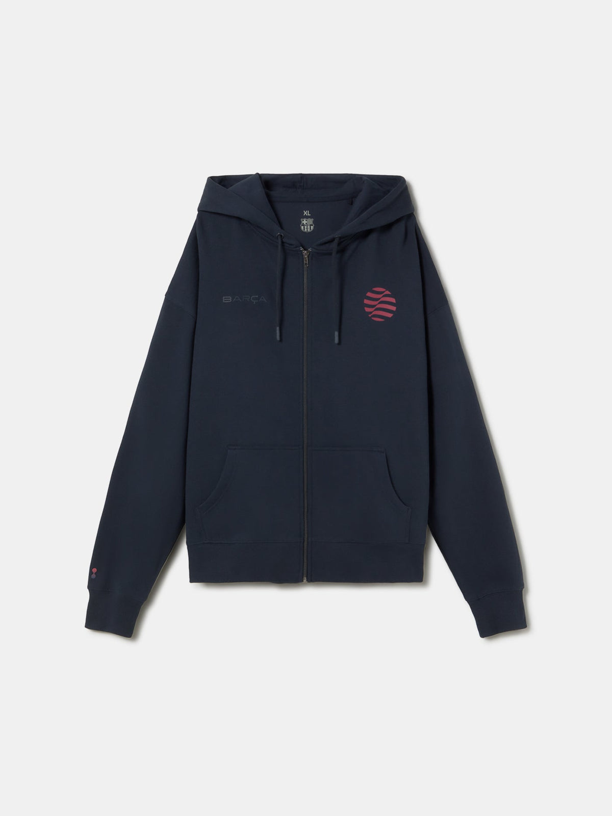 Hoodie Zip Navy Barça Organic Goals