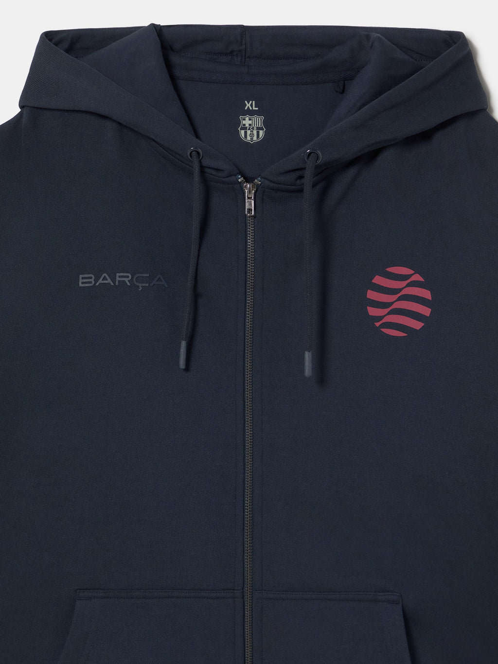 Hoodie Zip Navy Barça Organic Goals