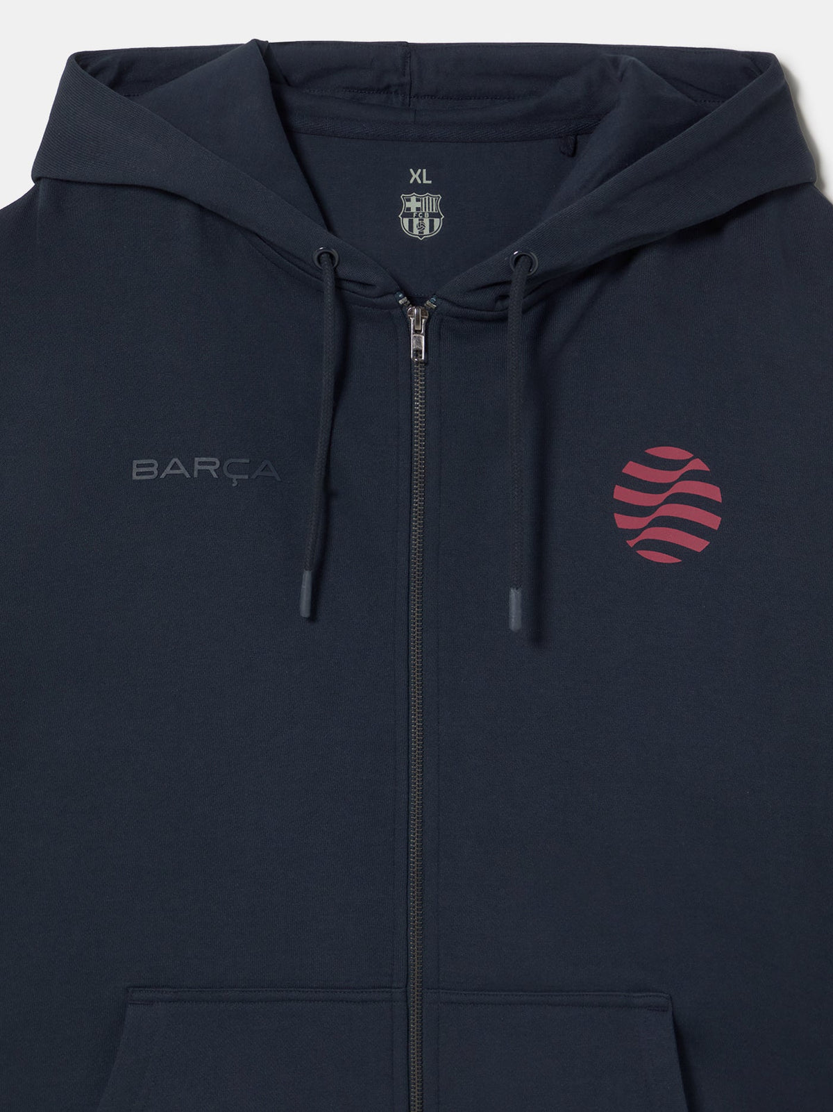 Hoodie Zip Navy Barça Organic Goals