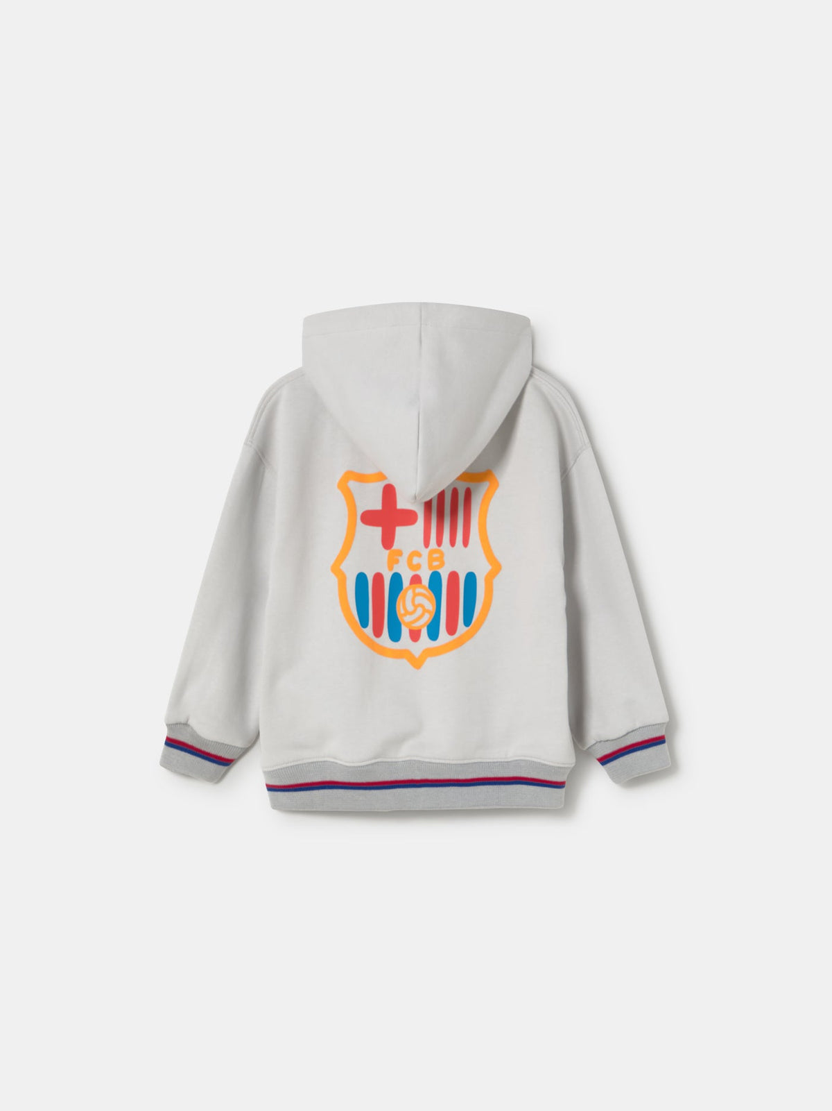 Hoodie Zip Grey Crest Barça - Kids