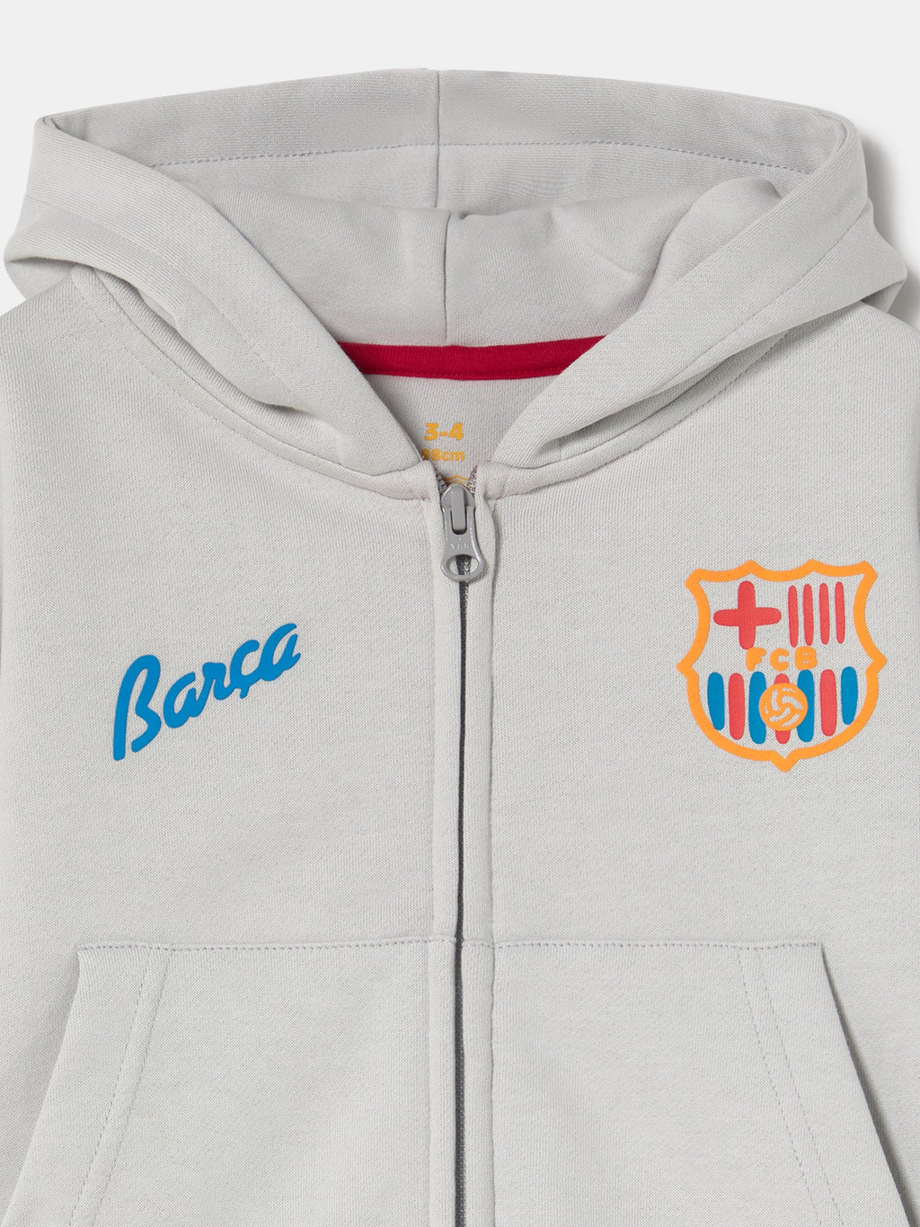 Hoodie Zip Grey Crest Barça - Kids