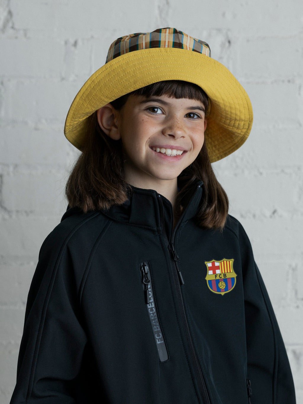 FC Barcelona Hooded black softshell jacket - Junior