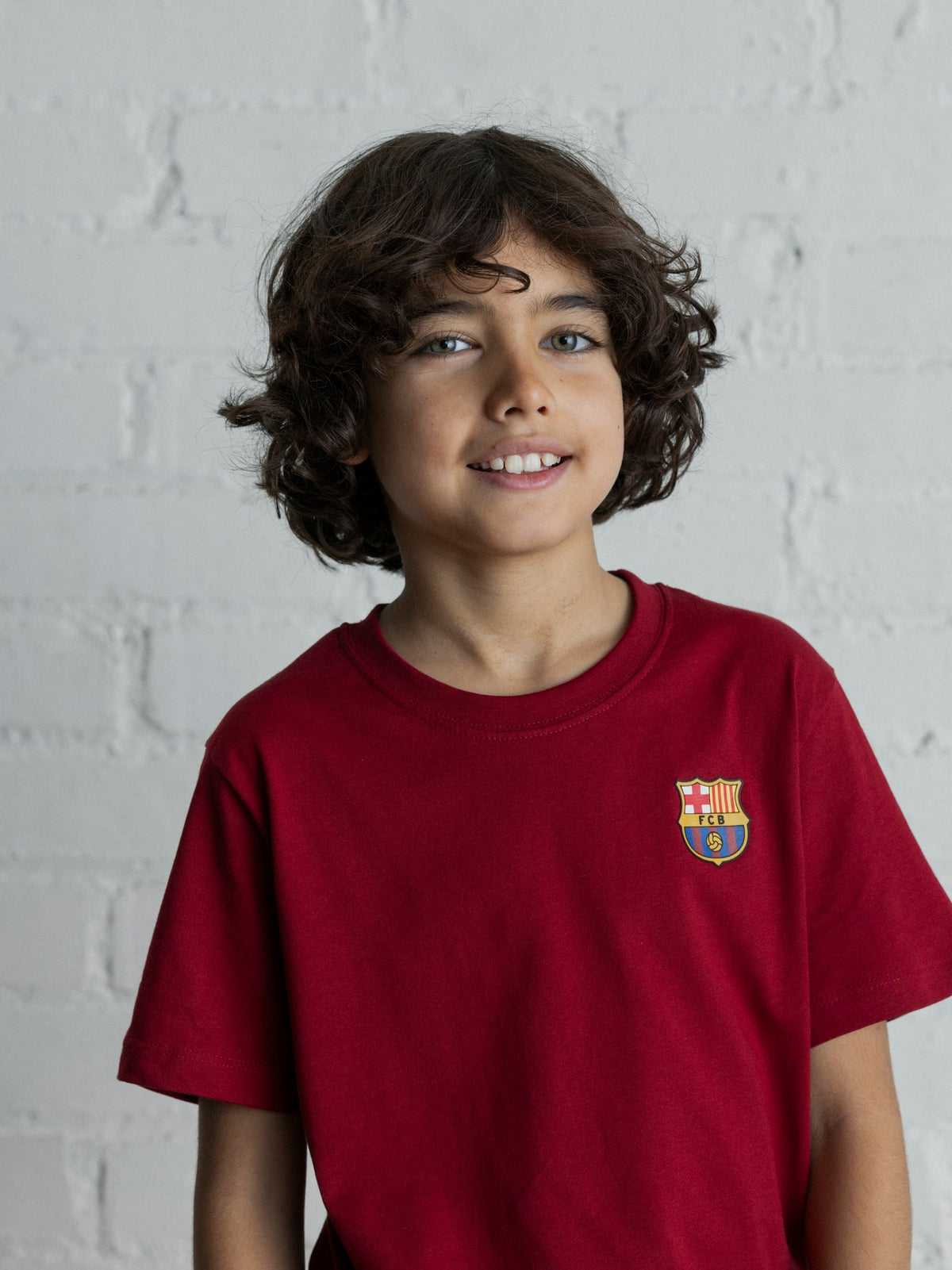 Red T-Shirt with Barça Crest - Junior