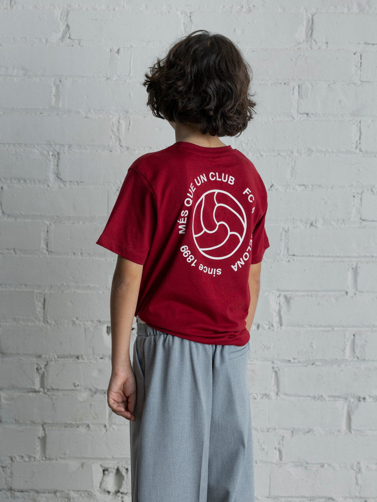 Red T-Shirt with Barça Crest - Junior