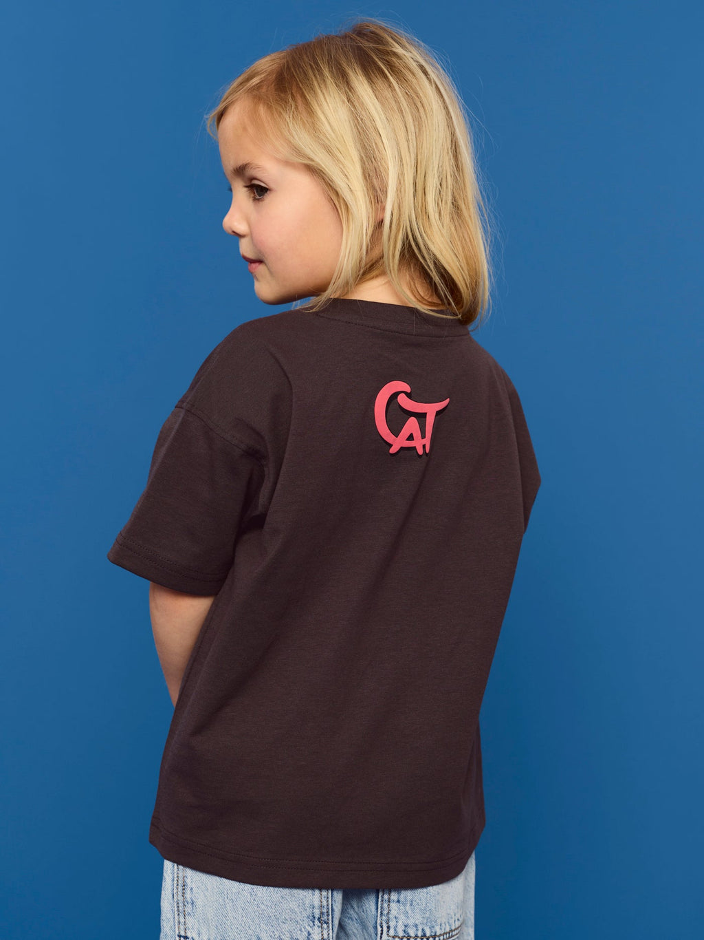 T-shirt Black Little Kids Cat Barça