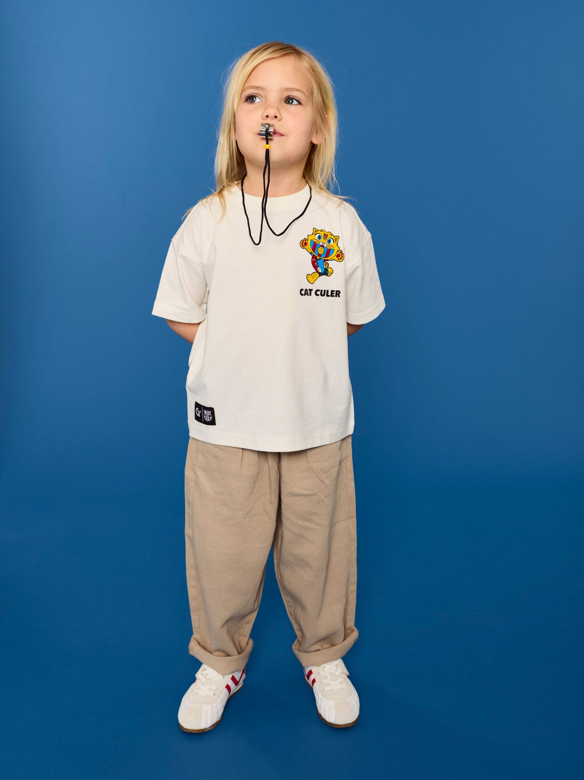 T-shirt Ecru Little Kids Cat Barça
