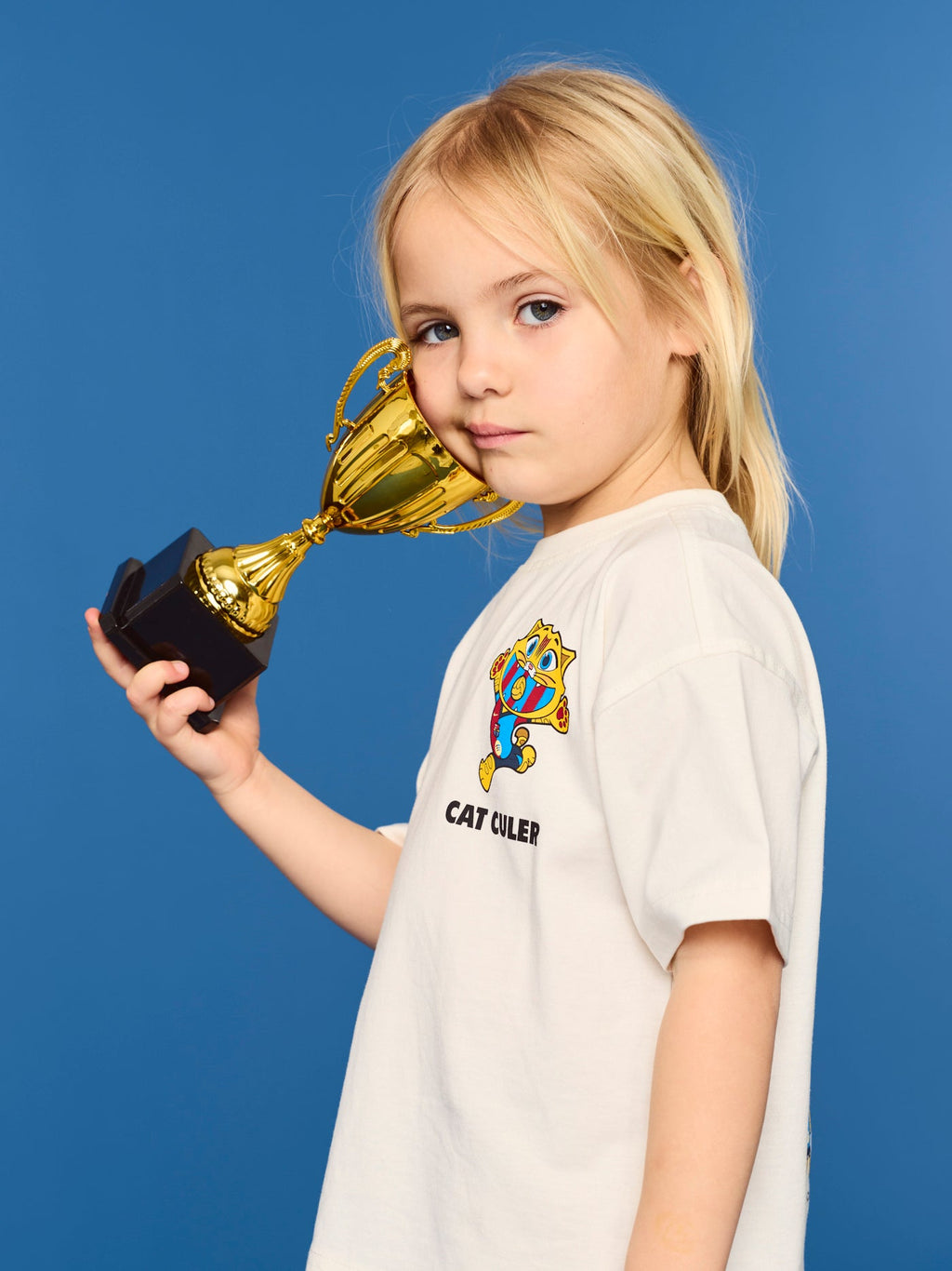 T-shirt Ecru Little Kids Cat Barça