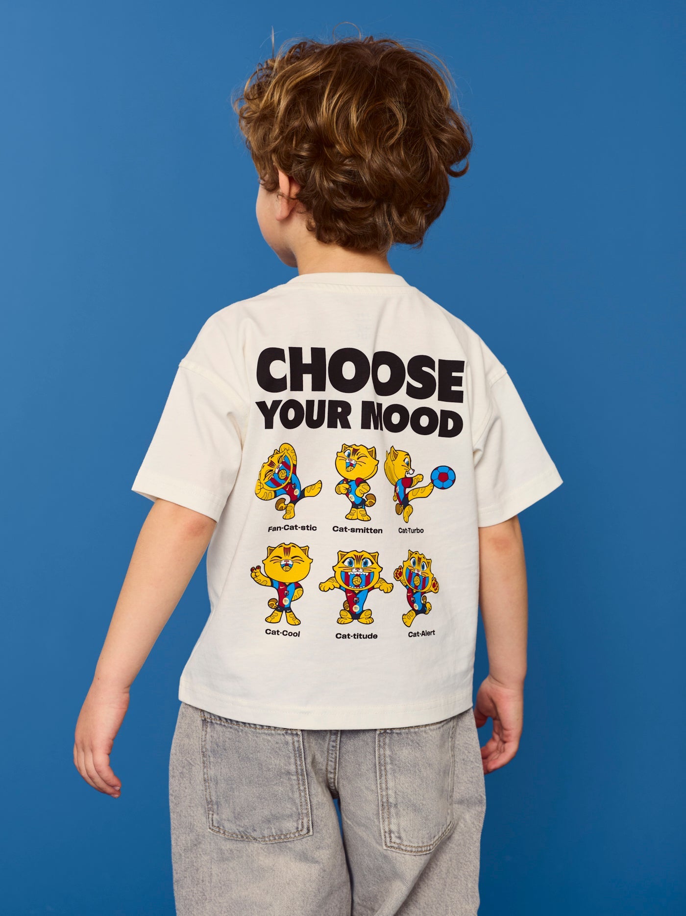 T-shirt Ecru Little Kids Cat Barça