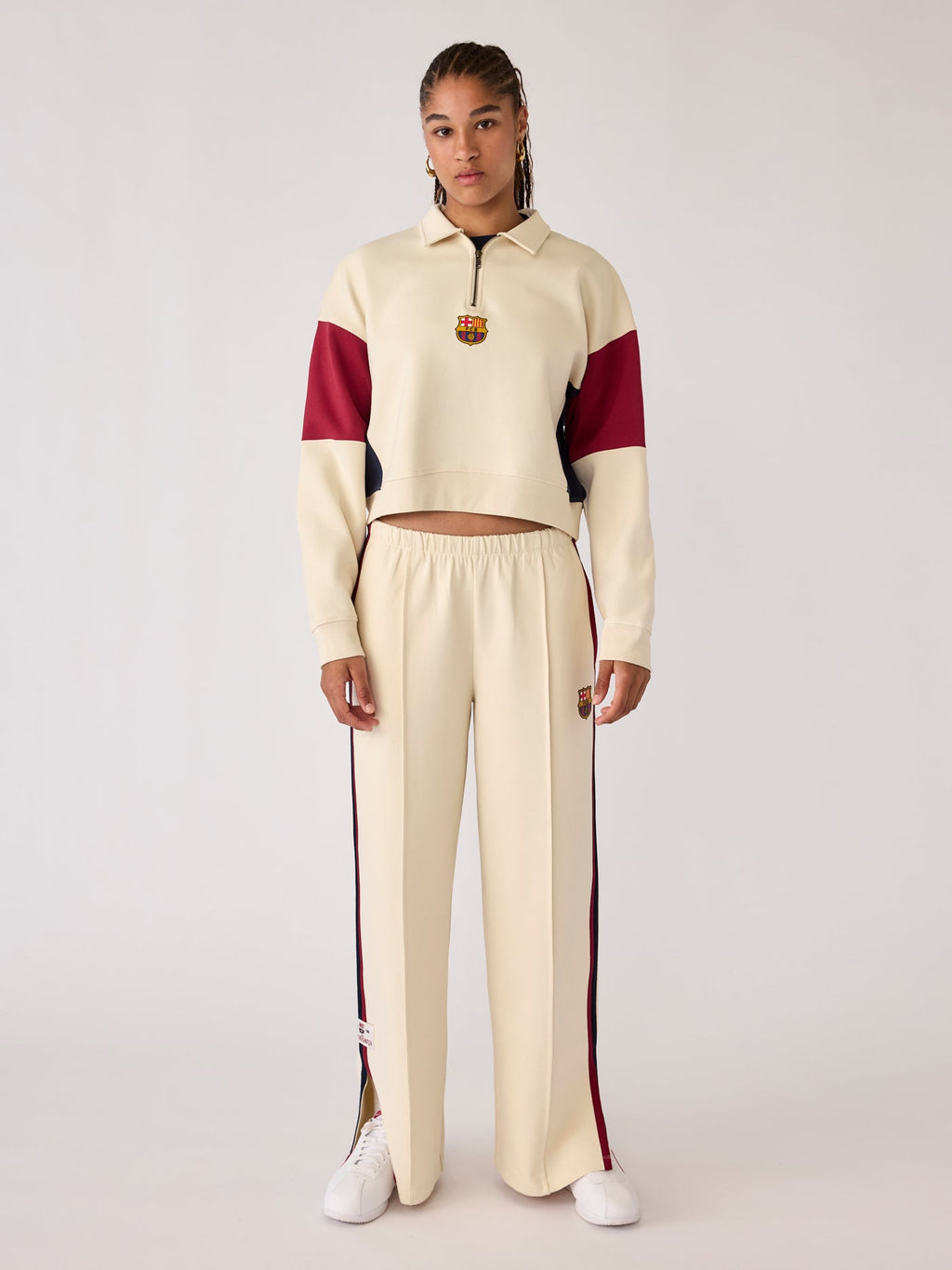 Half Zip Women Ecru Core Barça
