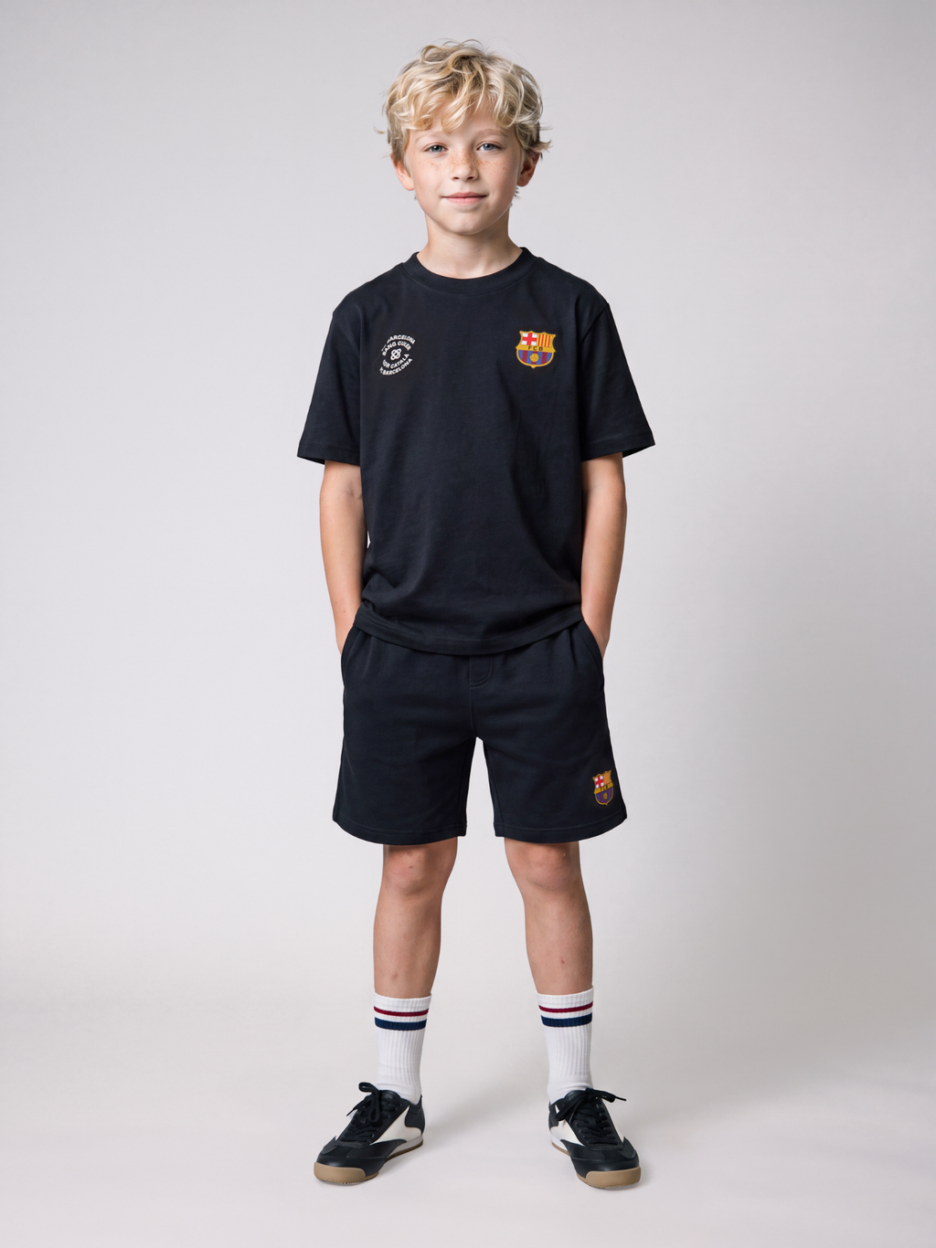Short Fleece Junior Black Core II Barça