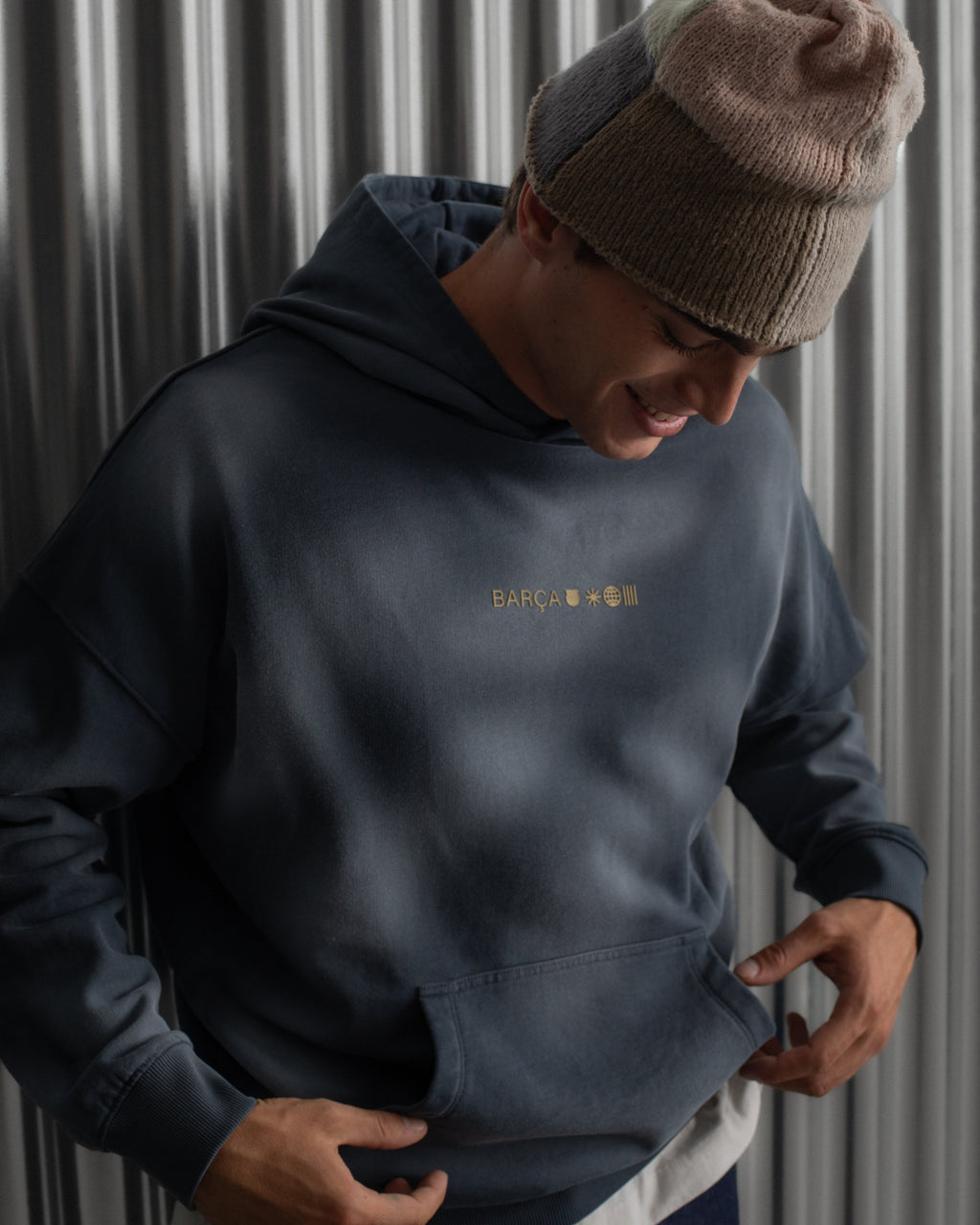 Hoodie Navy Barça Essentials