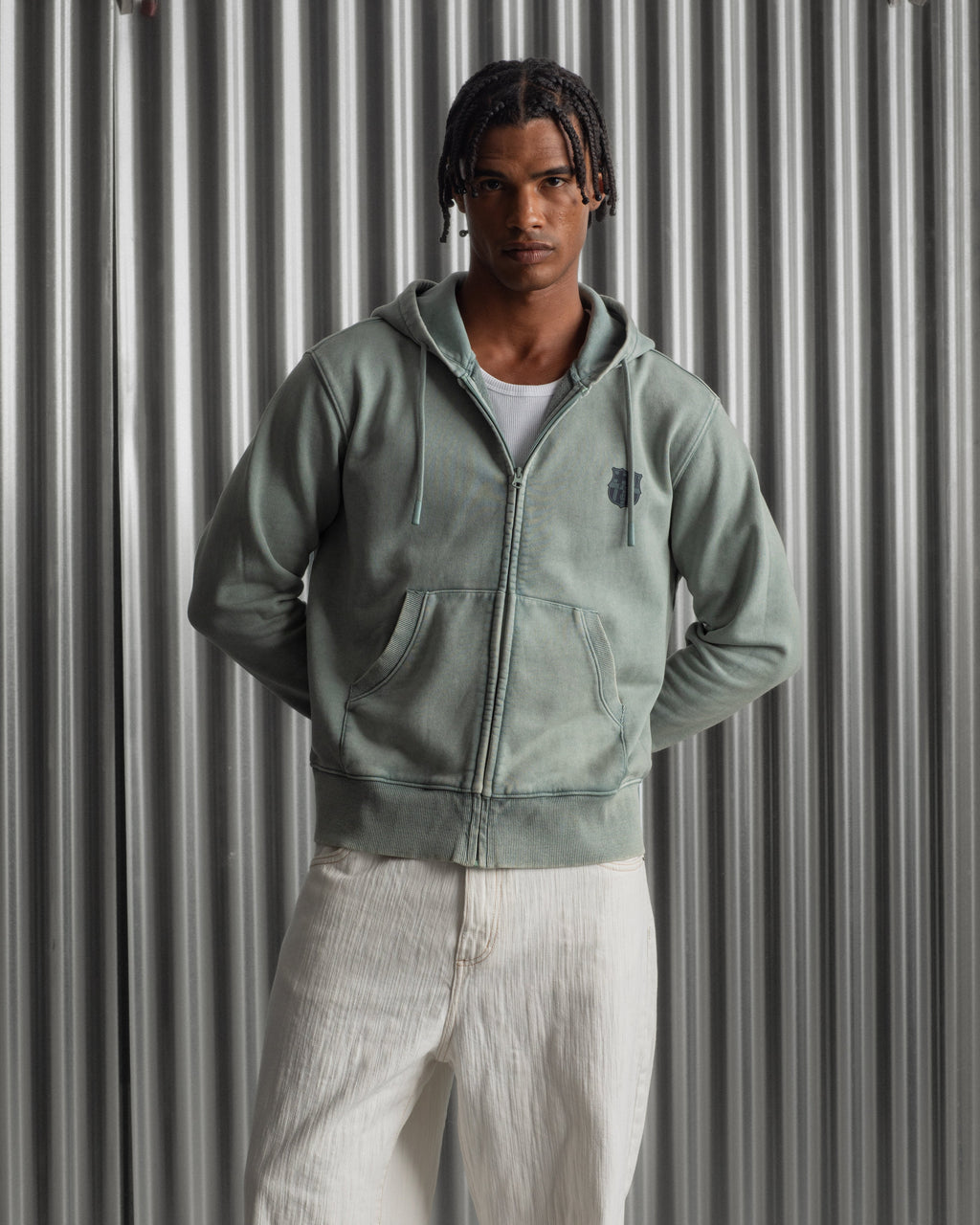Hoodie Zip Green Barça Essentials