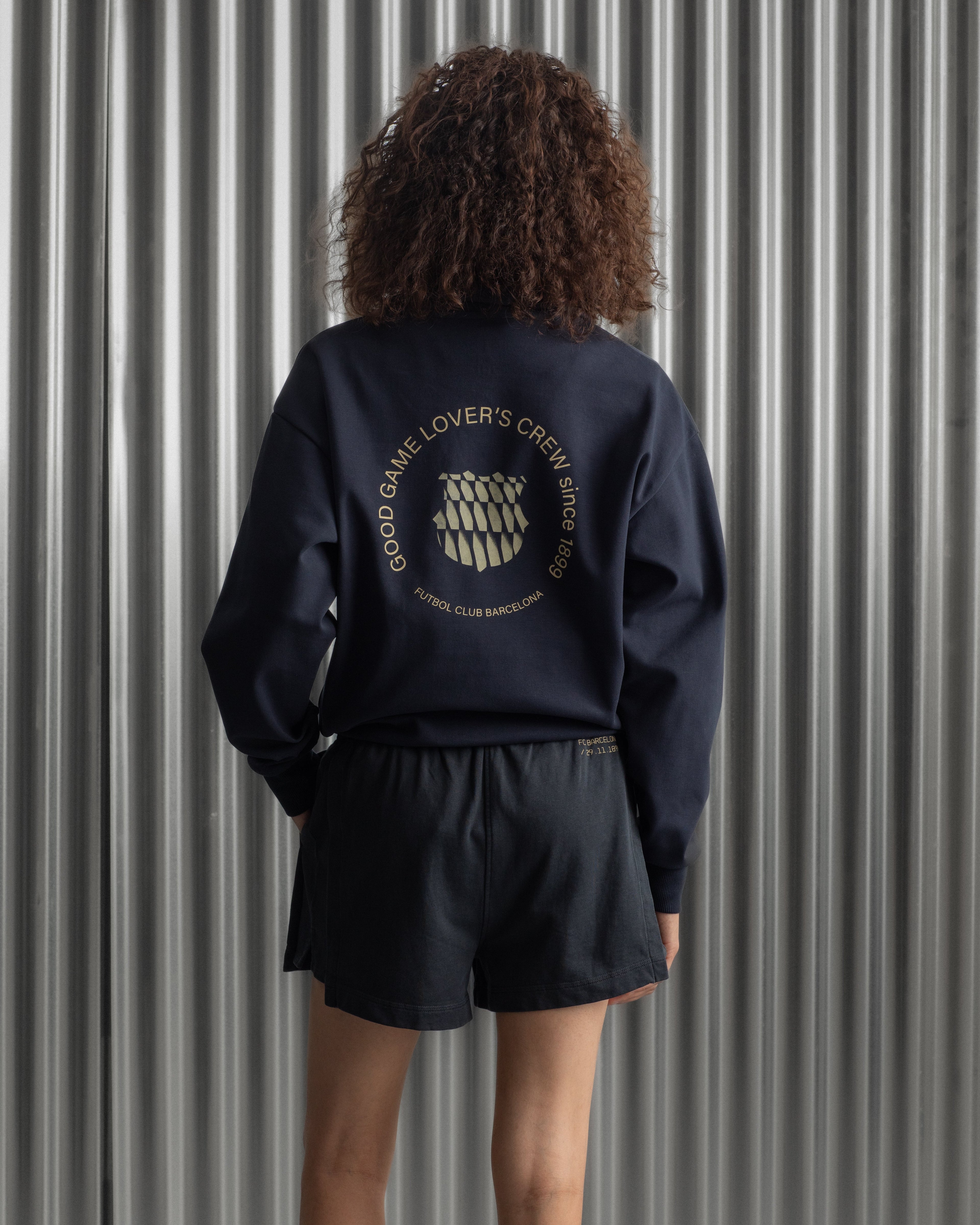 Hoodie Half Zip Navy Barça Essentials - Women