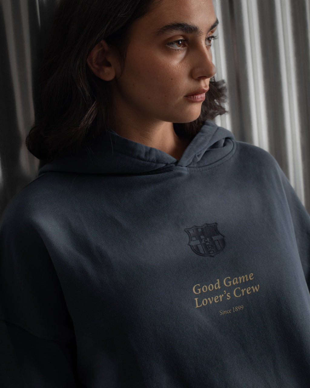 Hoodie Navy Barça Essentials - Women