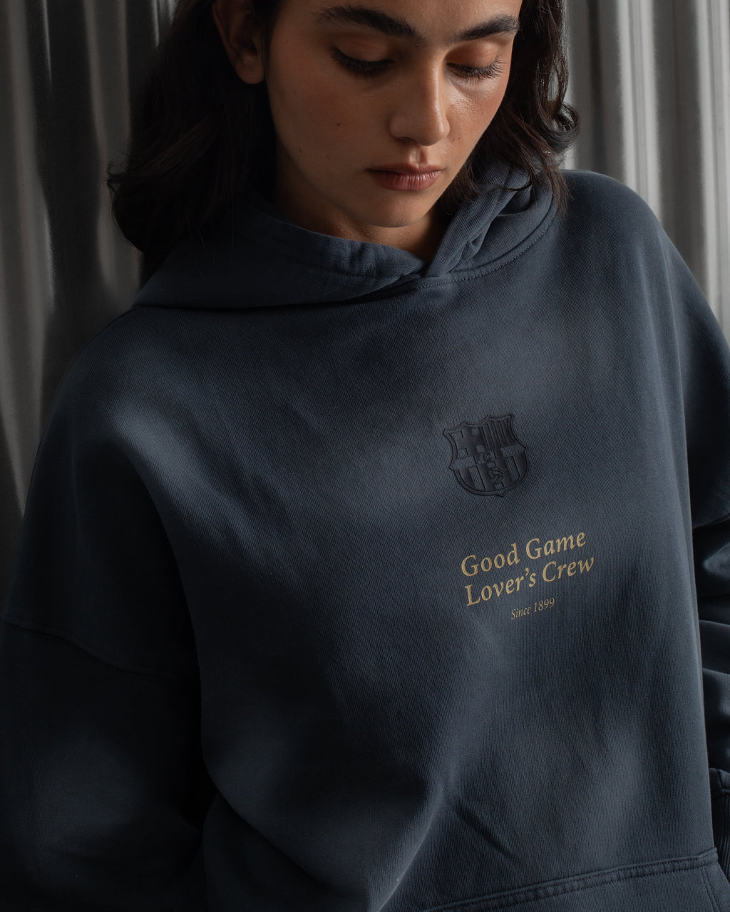 Hoodie Navy Barça Essentials - Women