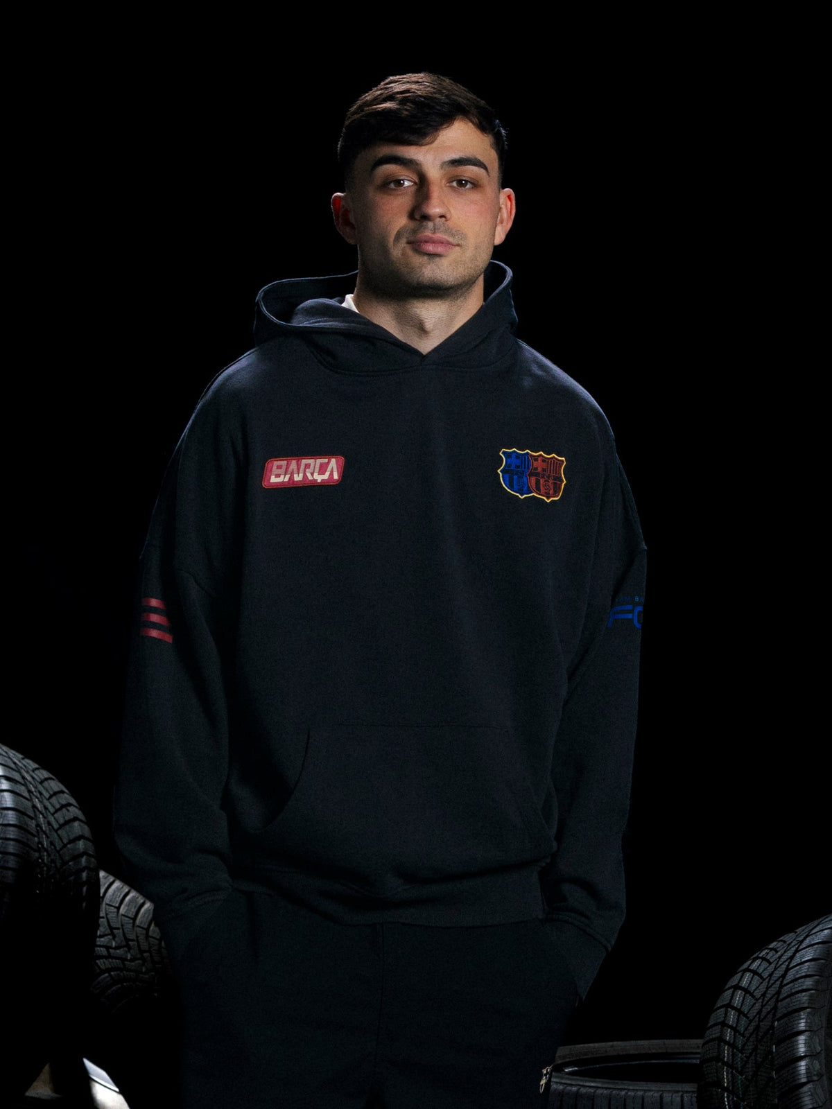 Hoodie Grey Racing Barça