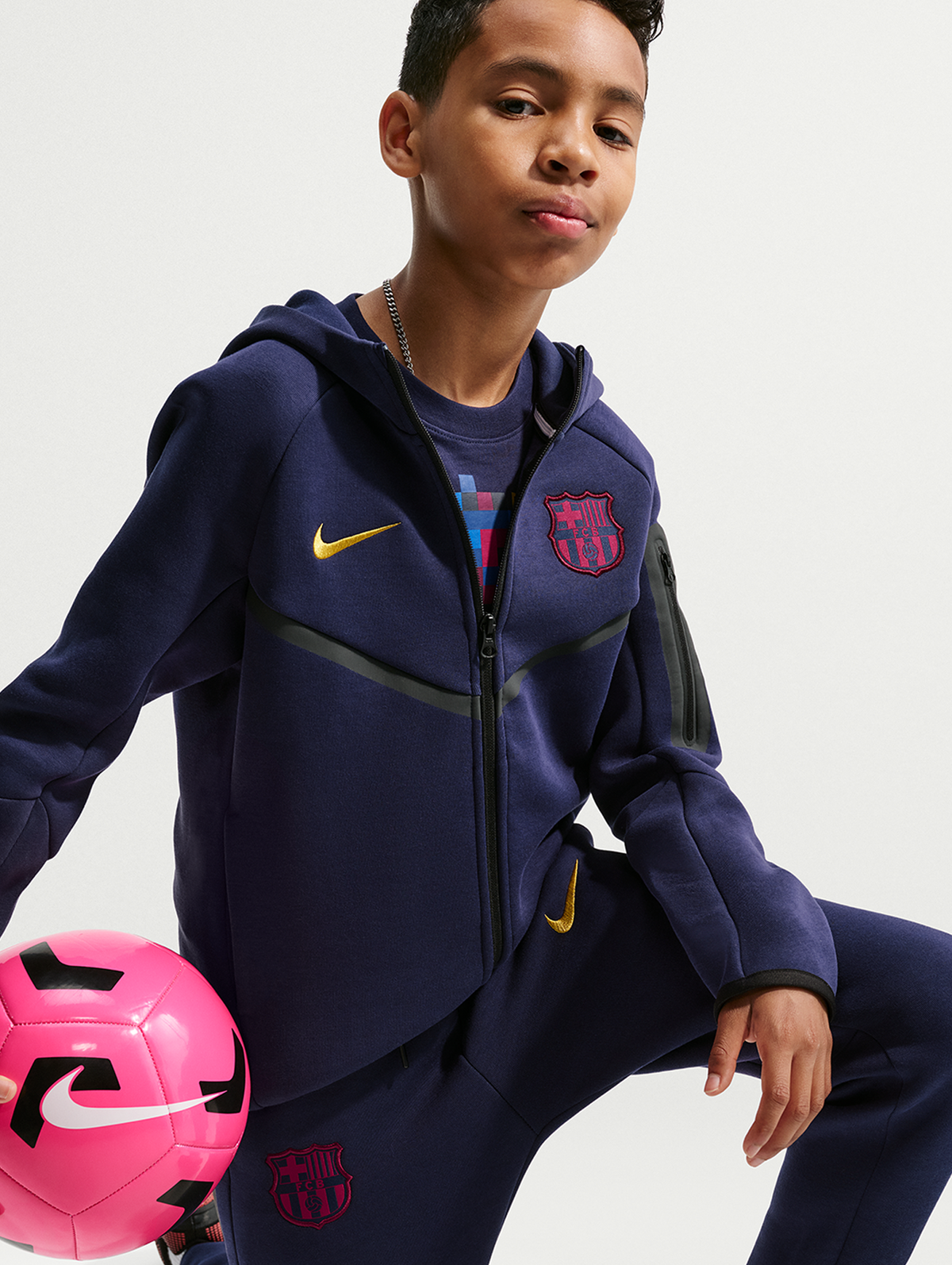 Junior hoodie tech fleece Barça Nike