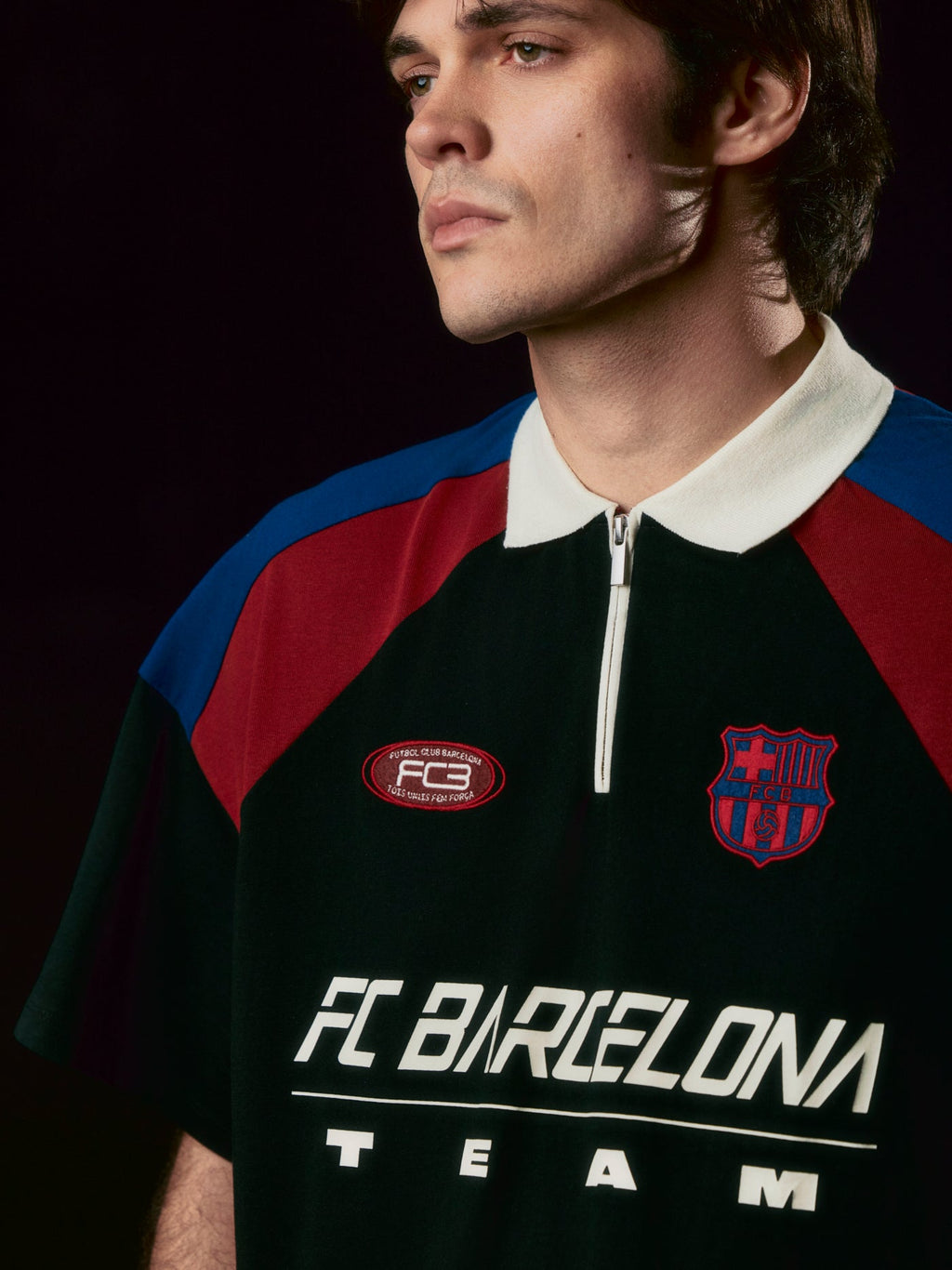 Polo Half Zip Antracite Racing Barça